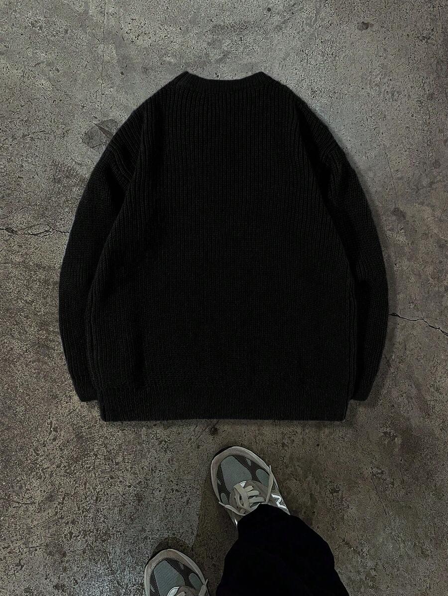 CZARNY SWETER DZIANINA