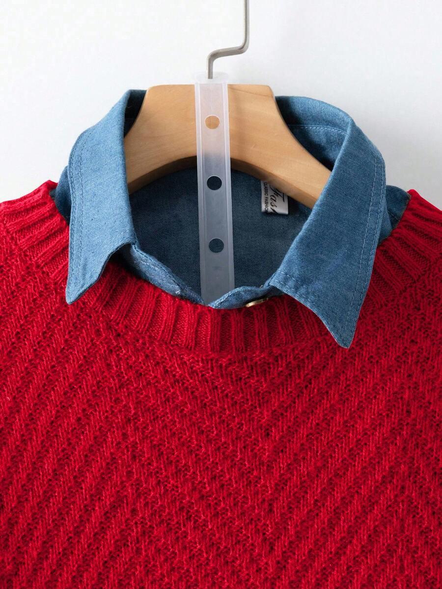 czerwony sweter dzianina
