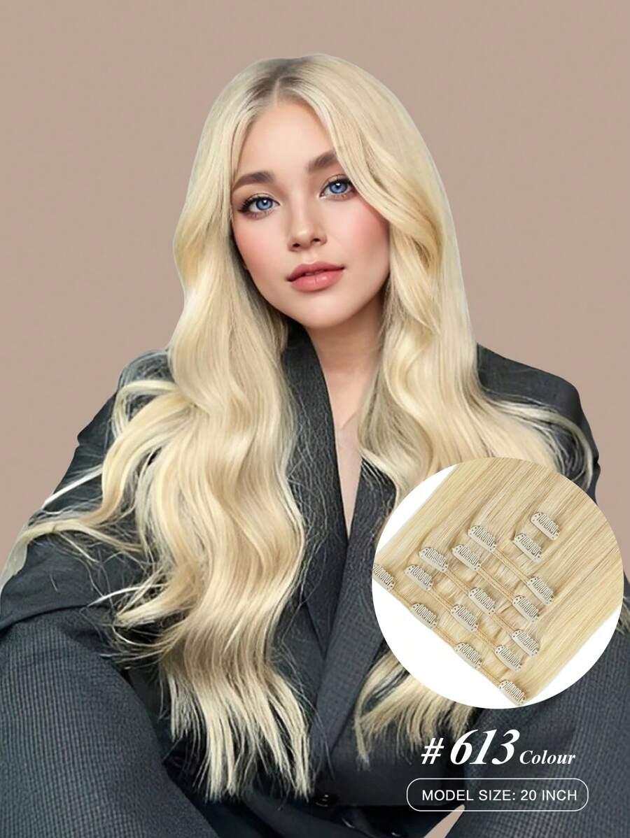 blond włosy naturalne clip in