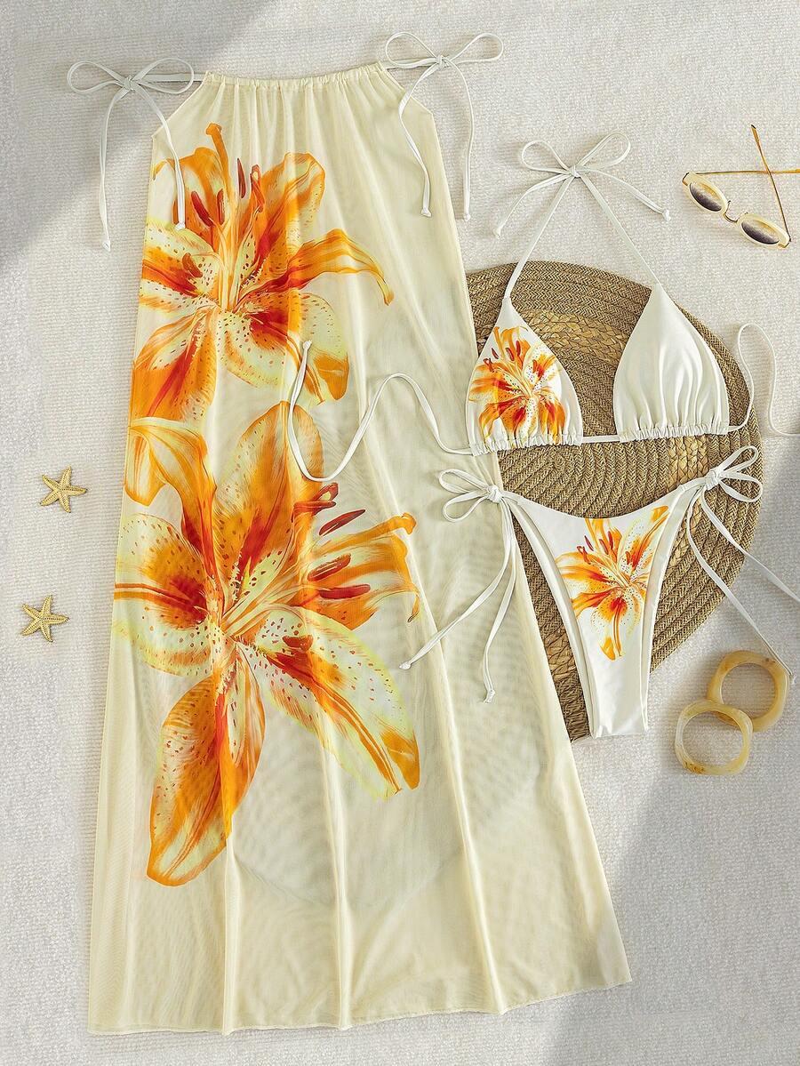TRZYCZĘŚCIOWY KOMPLET BIKINI PRINT