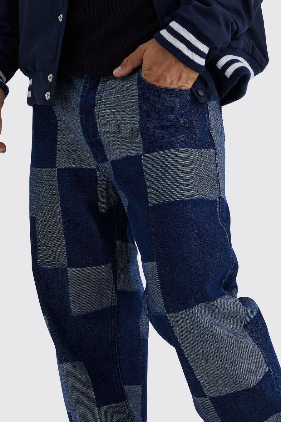 niebieskie spodnie jeans kratka
