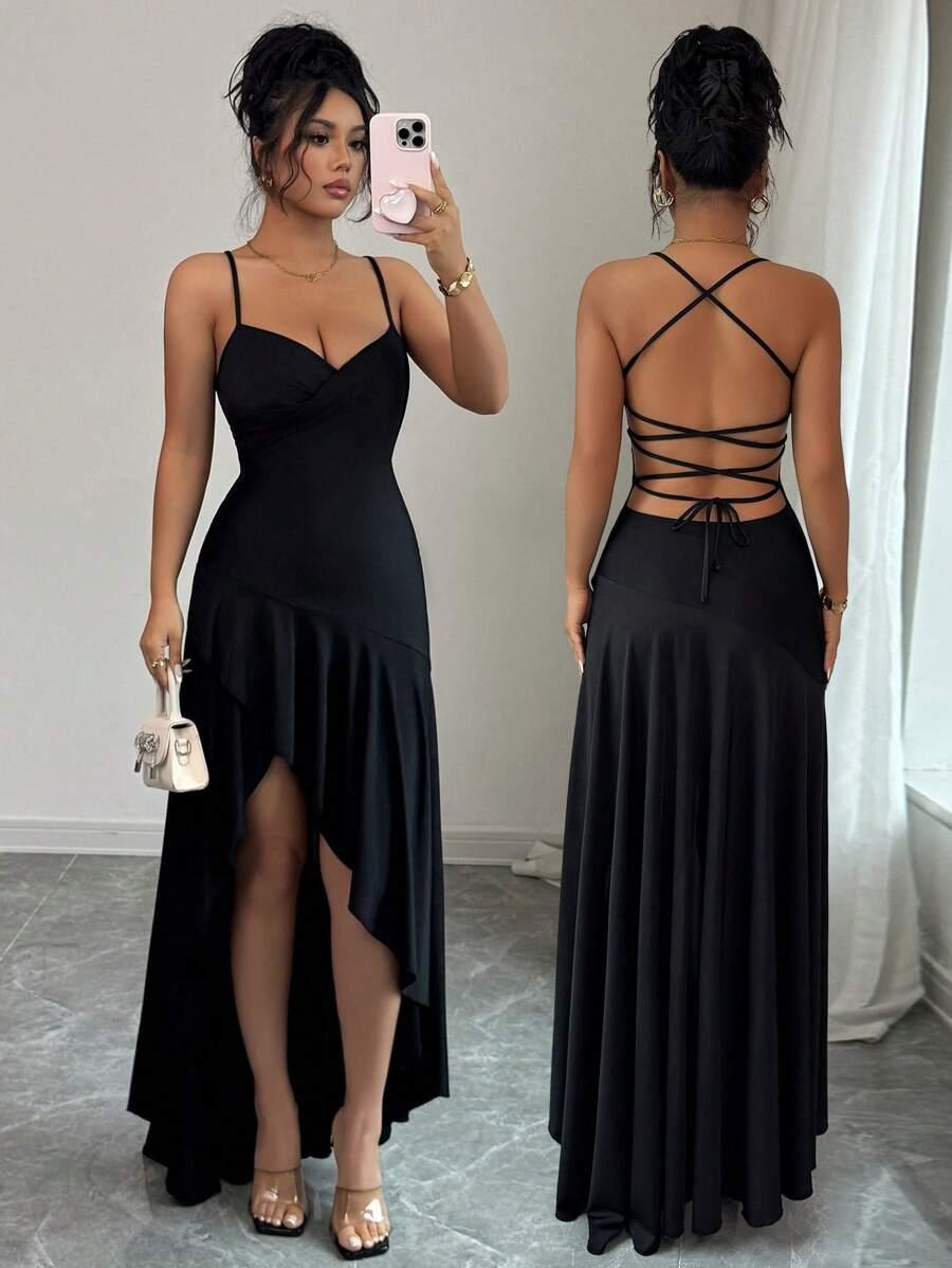 czarna sukienka maxi