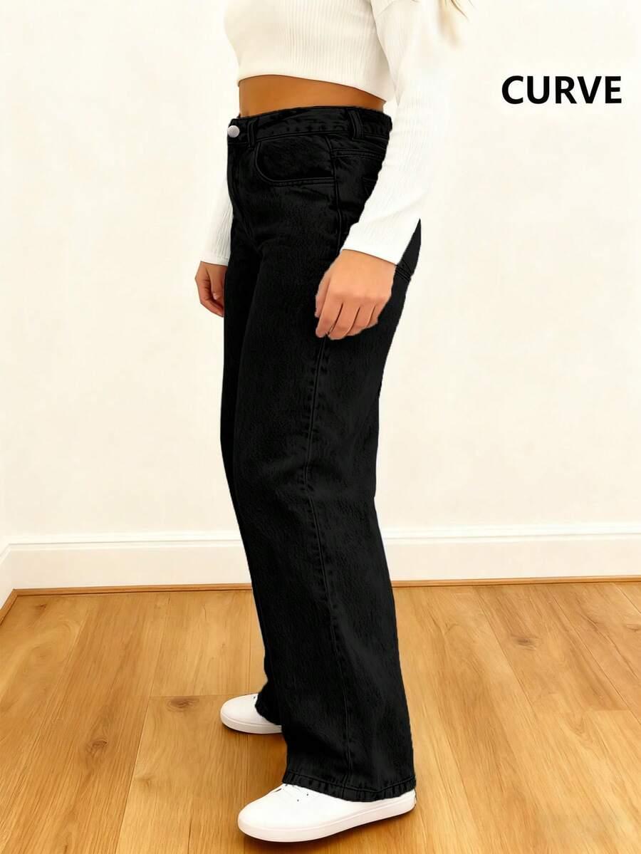 CZARNE SPODNIE JEANS WYSOKI STAN