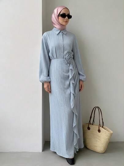 niebieska maxi sukienka