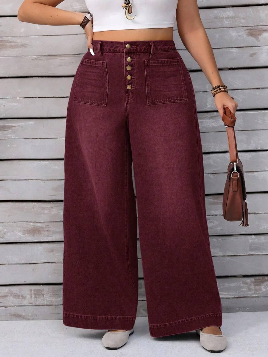 czerwone jeansy casual