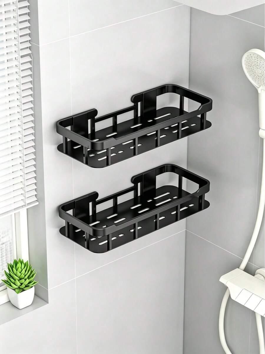CZARNA PÓŁKA ŁAZIENKOWA 2-PACK