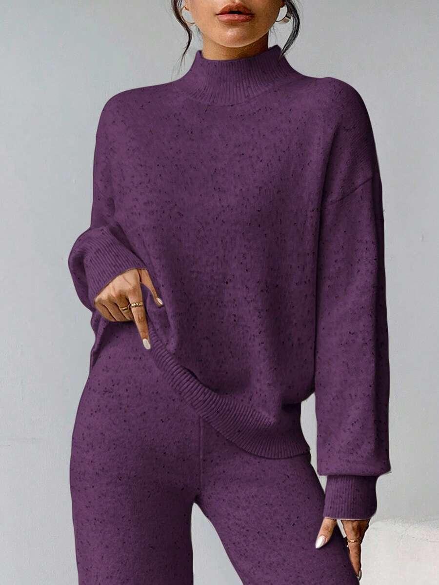 SWETER SPODNIE KOMPLET Z DOMIESZKĄ WEŁNY 