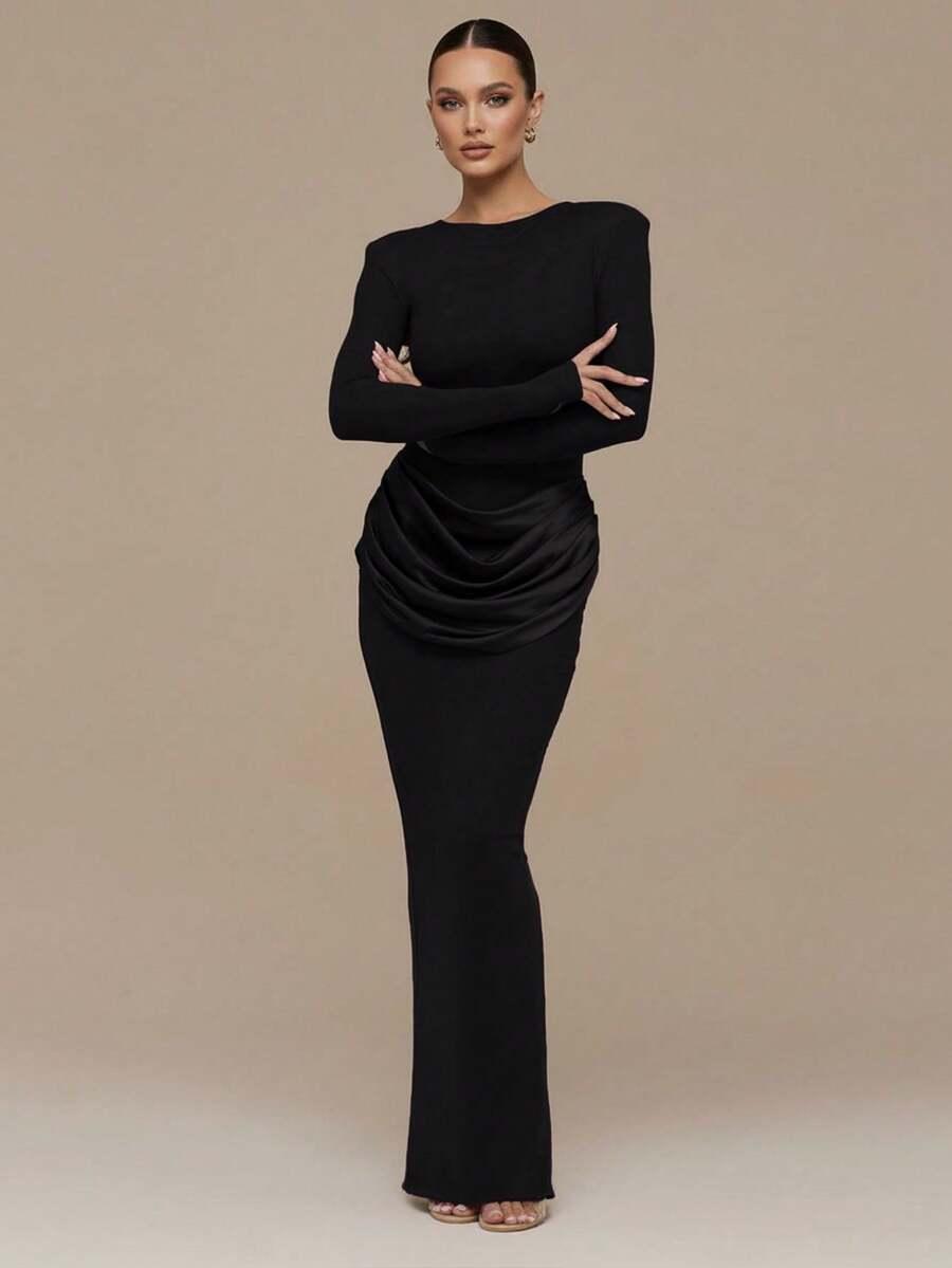 CZARNA MAXI SUKIENKA