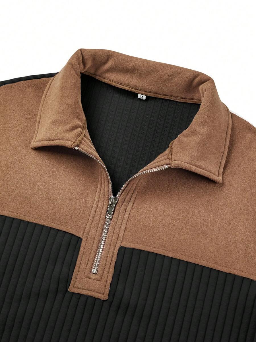 bluza kontrast zamek prążki