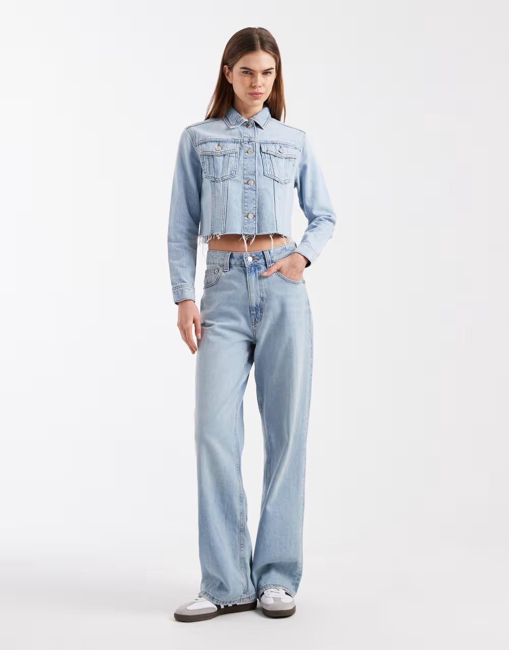 NIEBIESKA KURTKA JEANS GUZIKI