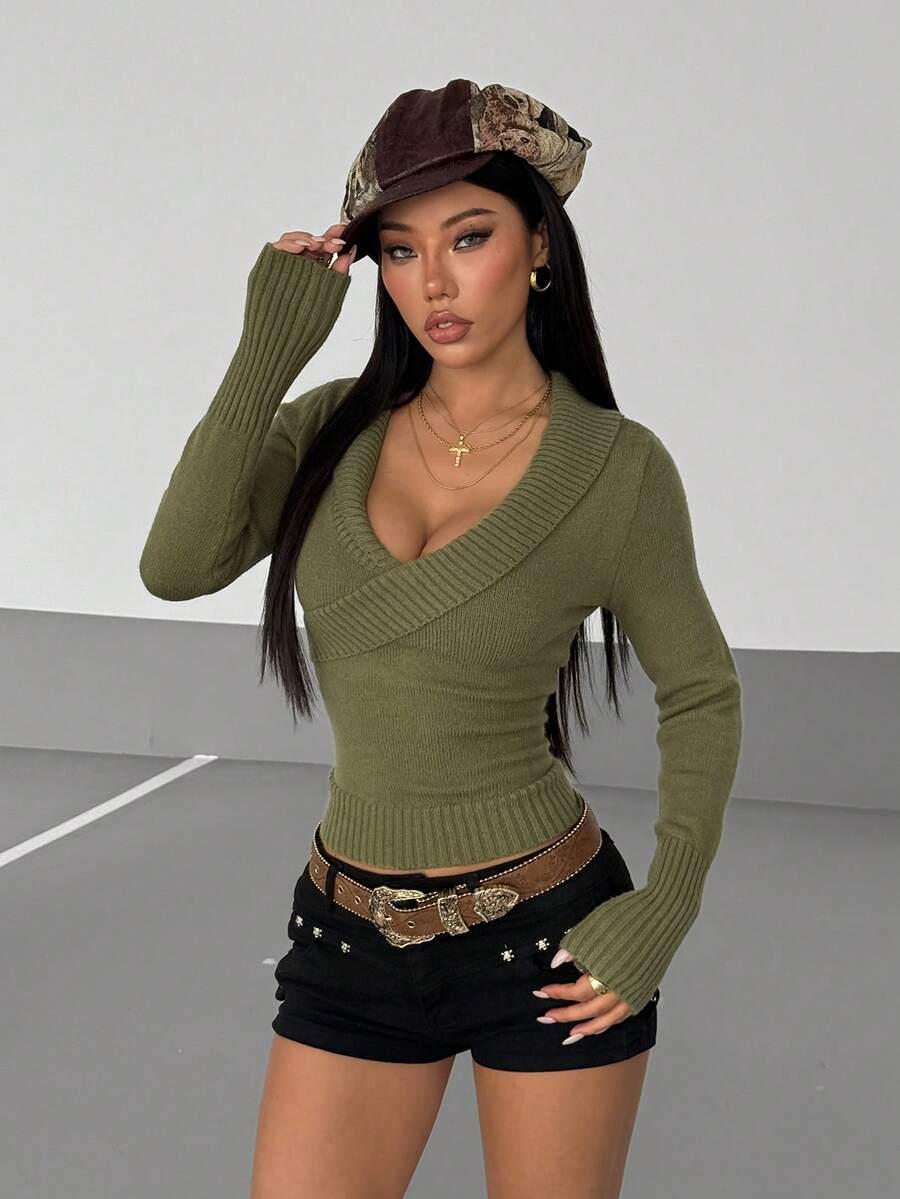 ZIELONY SWETER CASUAL