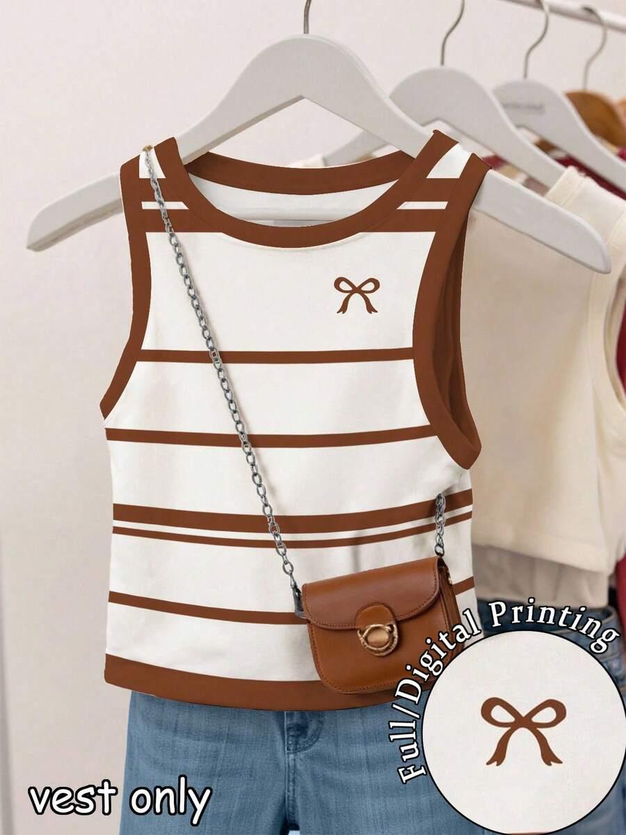 top w paski casual