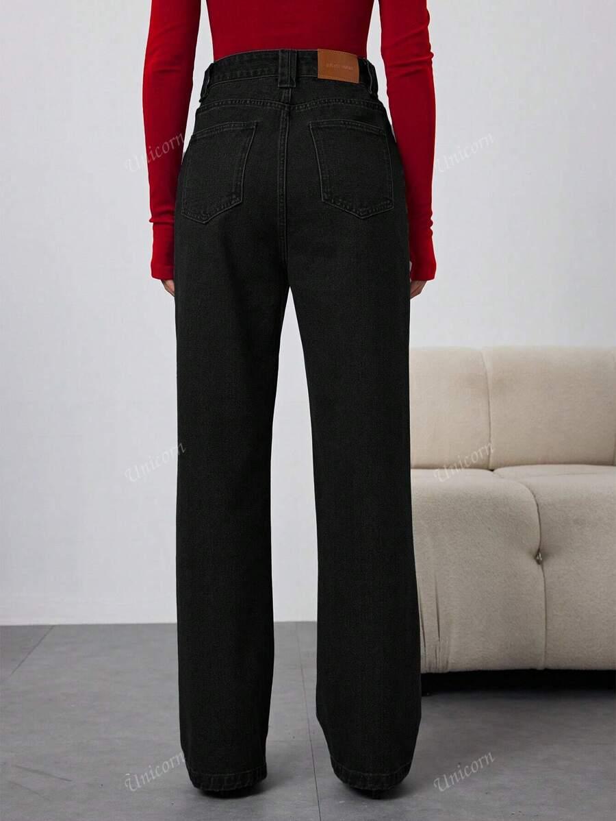 CZARNE SPODNIE JEANS 