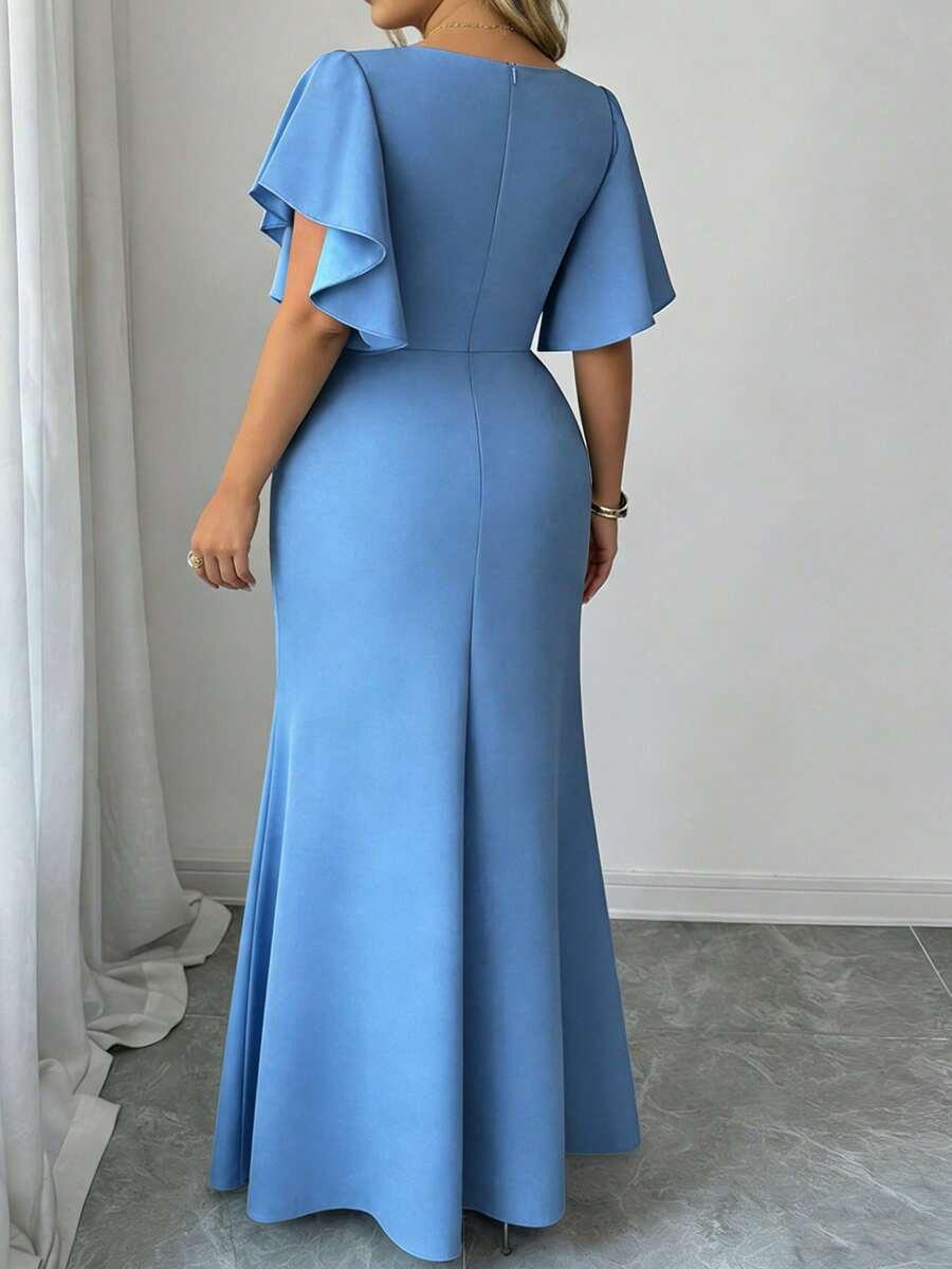 niebieska maxi sukienka