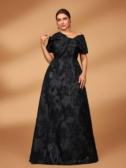 czarna maxi sukienka połysk