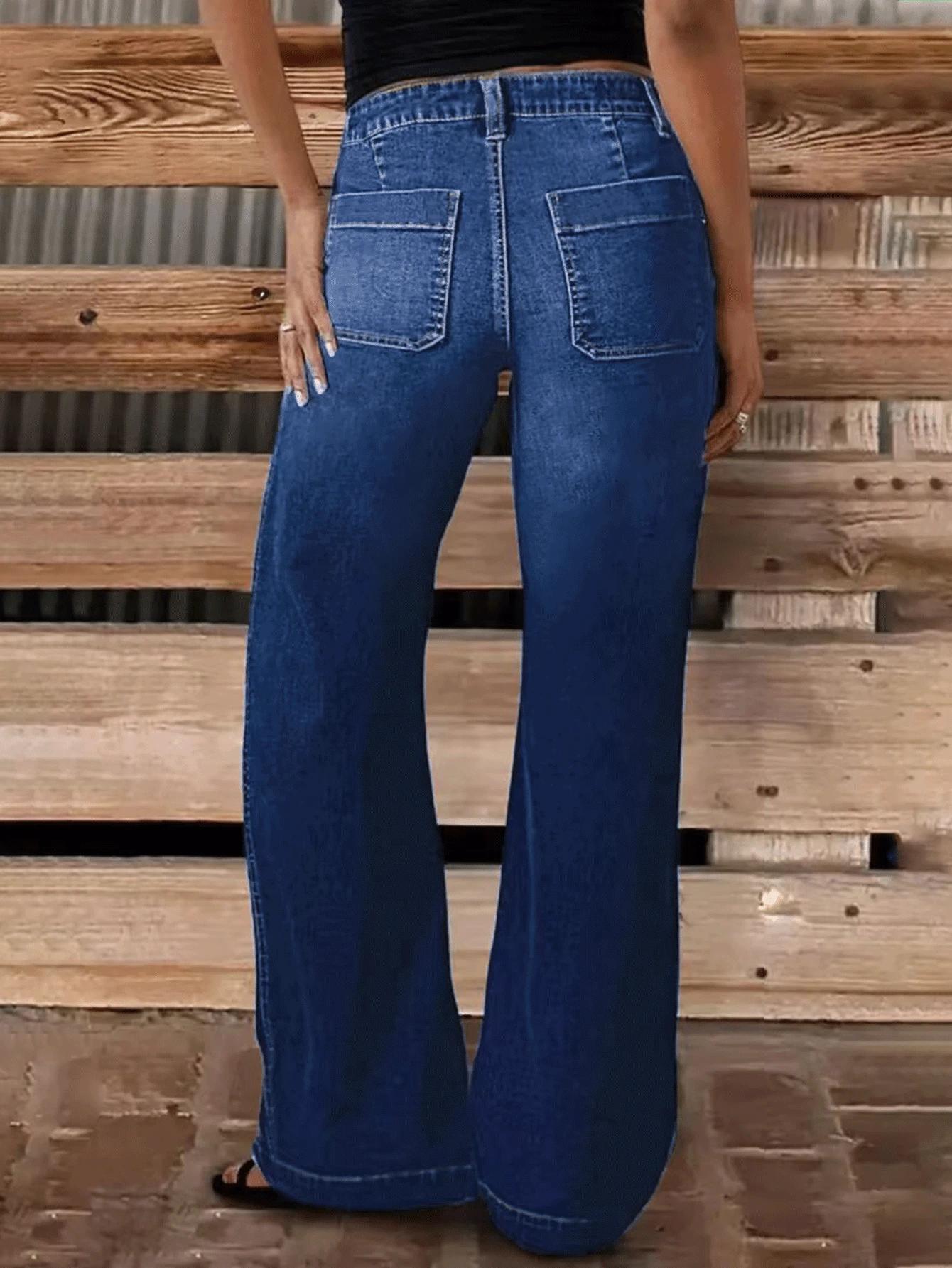 GRANATOWE SPODNIE JEANS