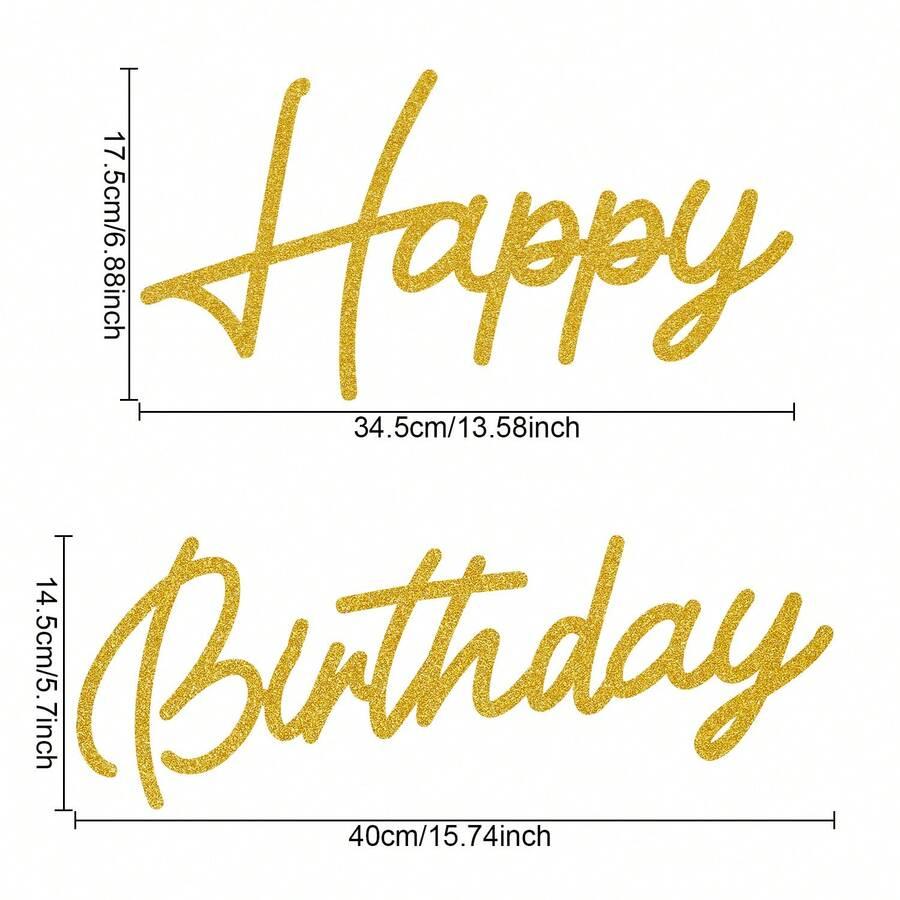 złoty napis happy birthday