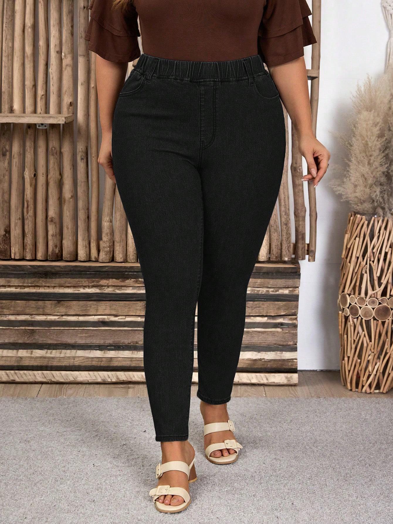 CZARNE SPODNIE JEANS