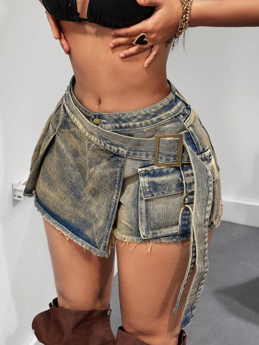KRÓTKIE SPÓDNICO-SPODENKI JEANS