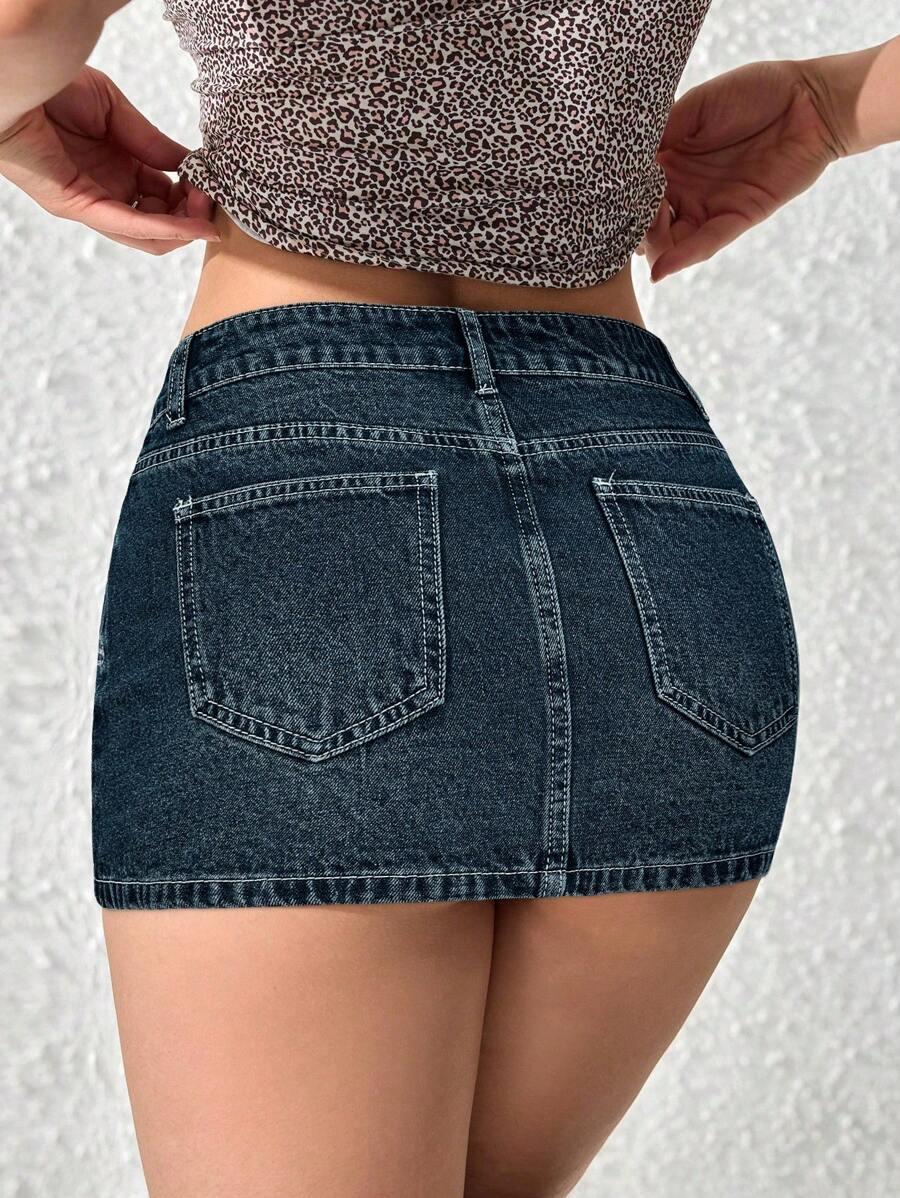 MINI SPÓŁDNICA JEANS