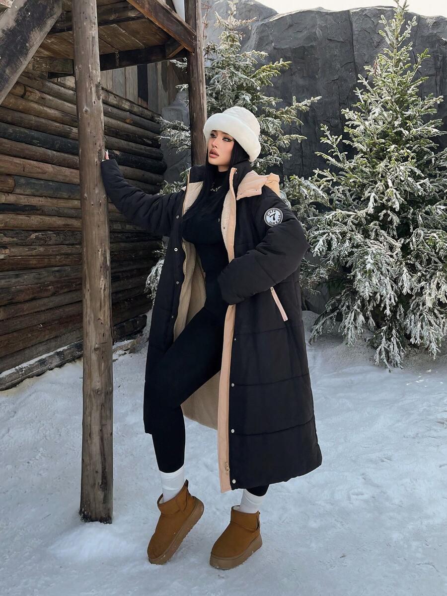 czarna pikowana kurtka