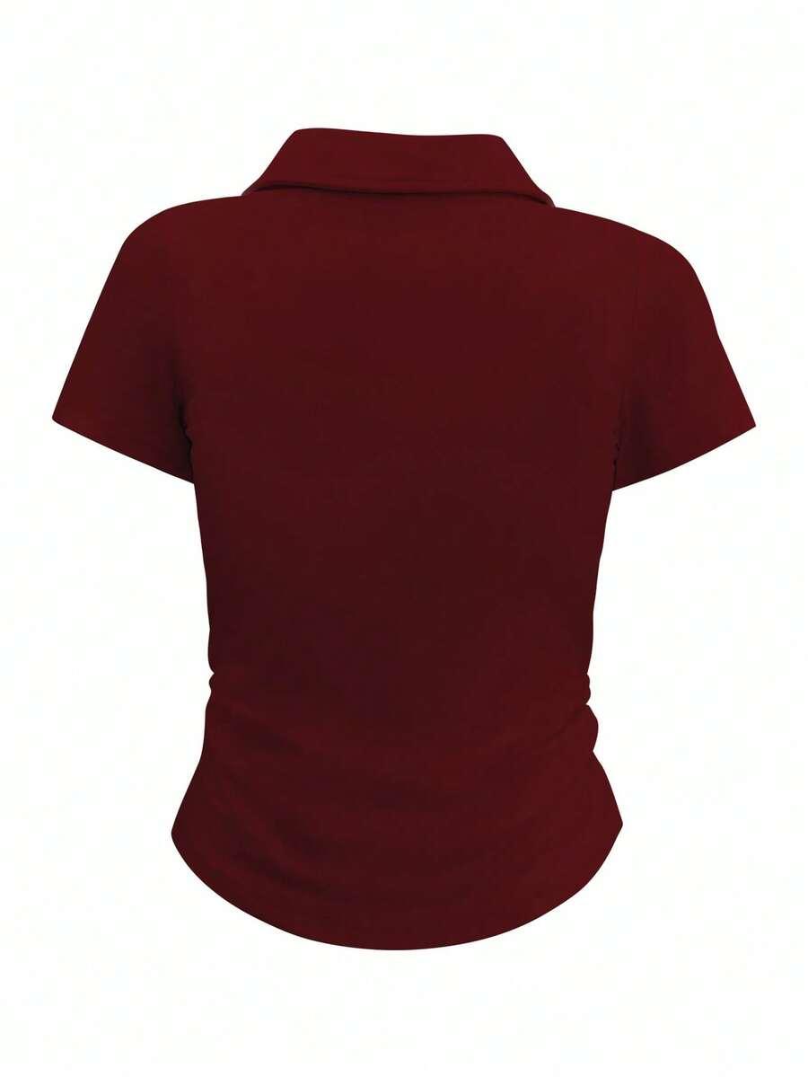 bordowa koszulka polo