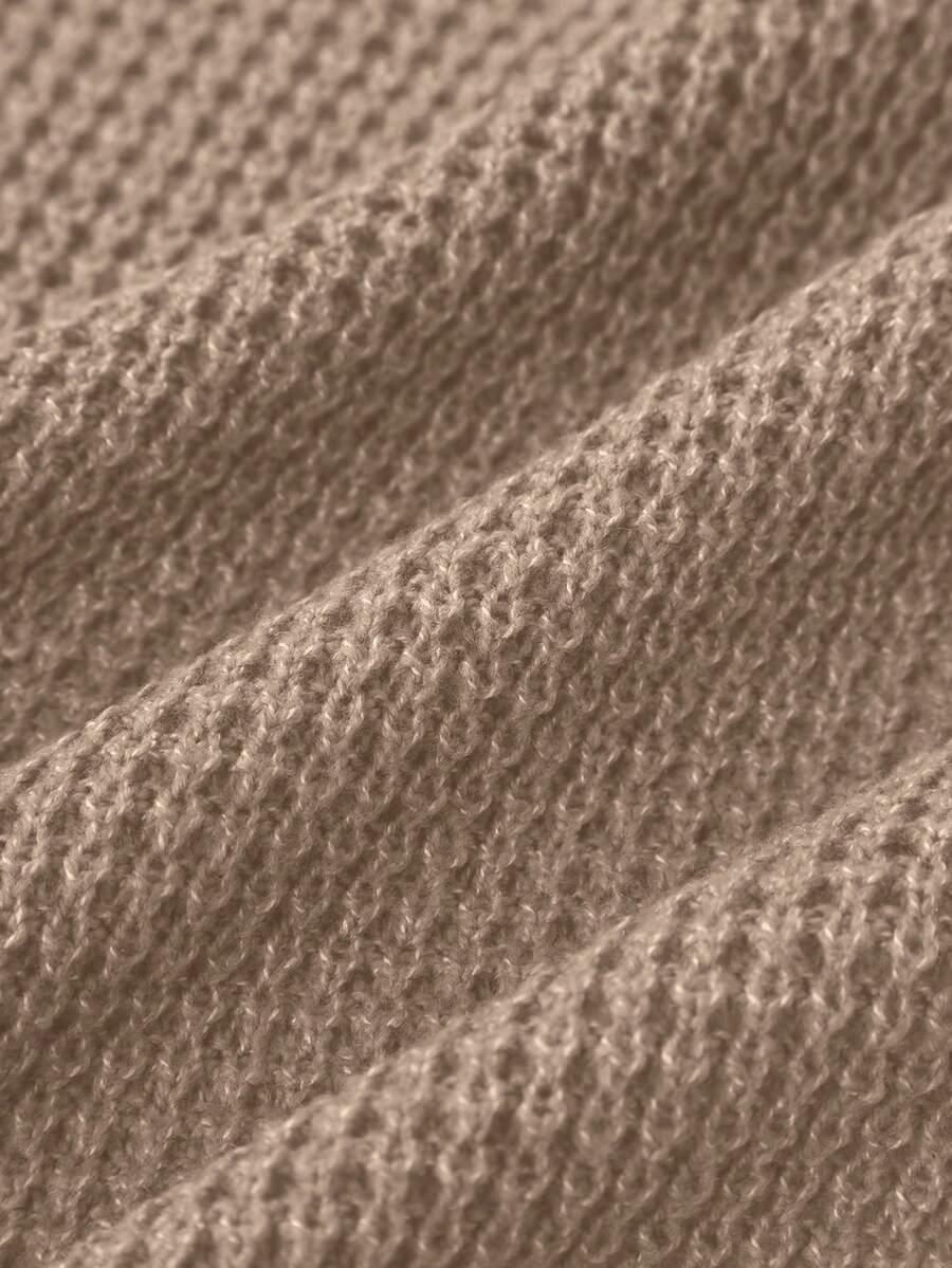 BEŻOWY SWETER OKRĄGŁY DEKOLT