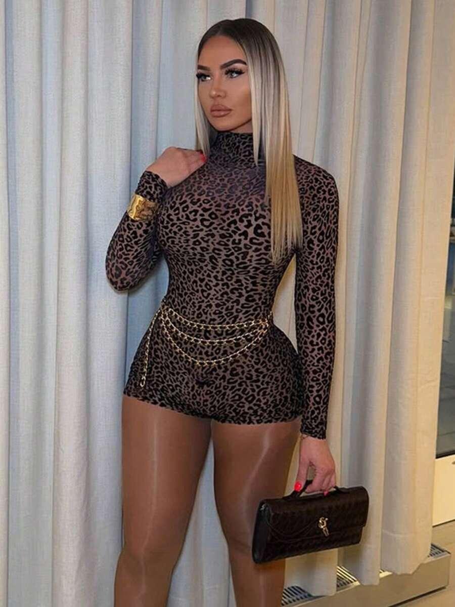 siateczkowy kombinezon animal print