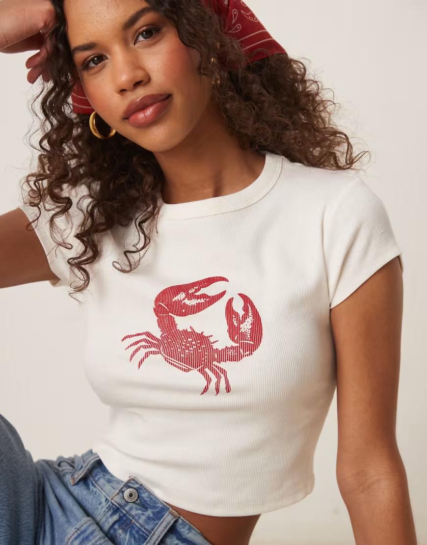 T-SHIRT OKRĄGŁY DEKOLT NADRUK