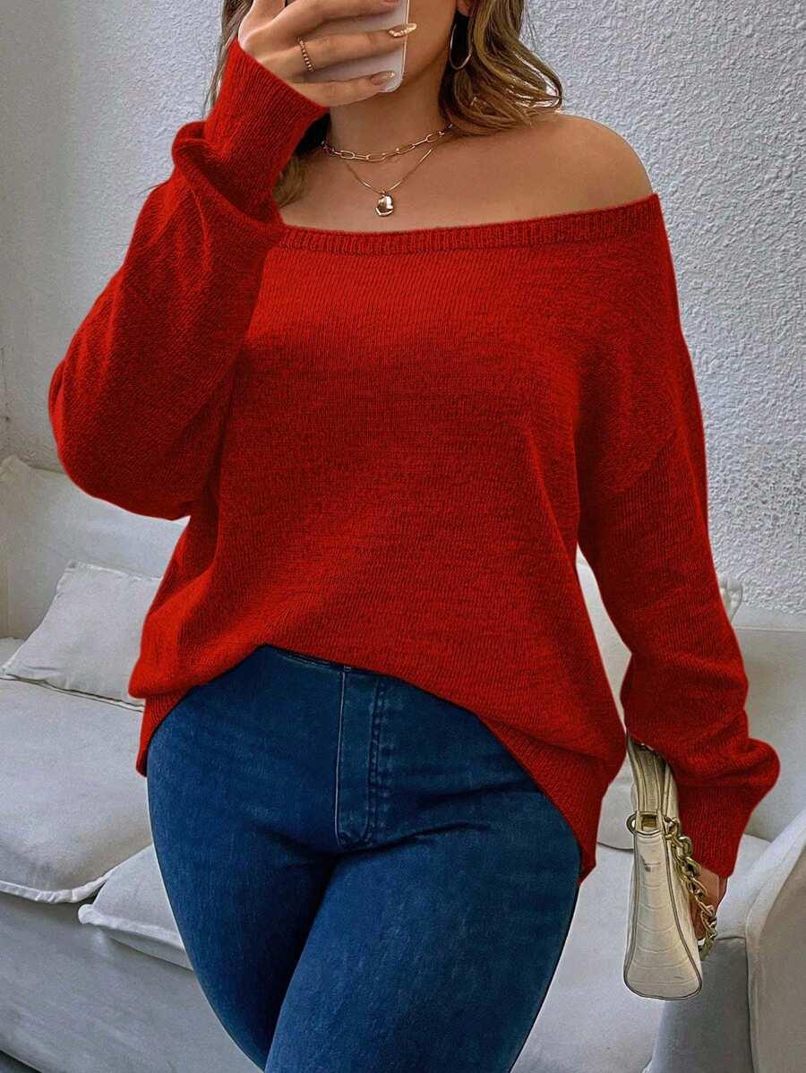 SWETER Z ODKRYTYMI RAMIONAMI 