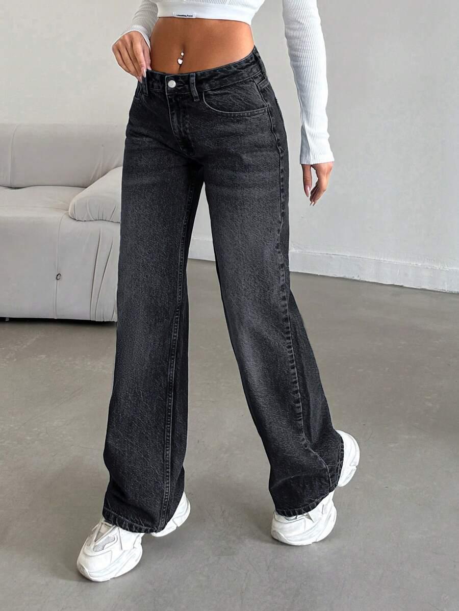 CZARNE SPODNIE JEANS