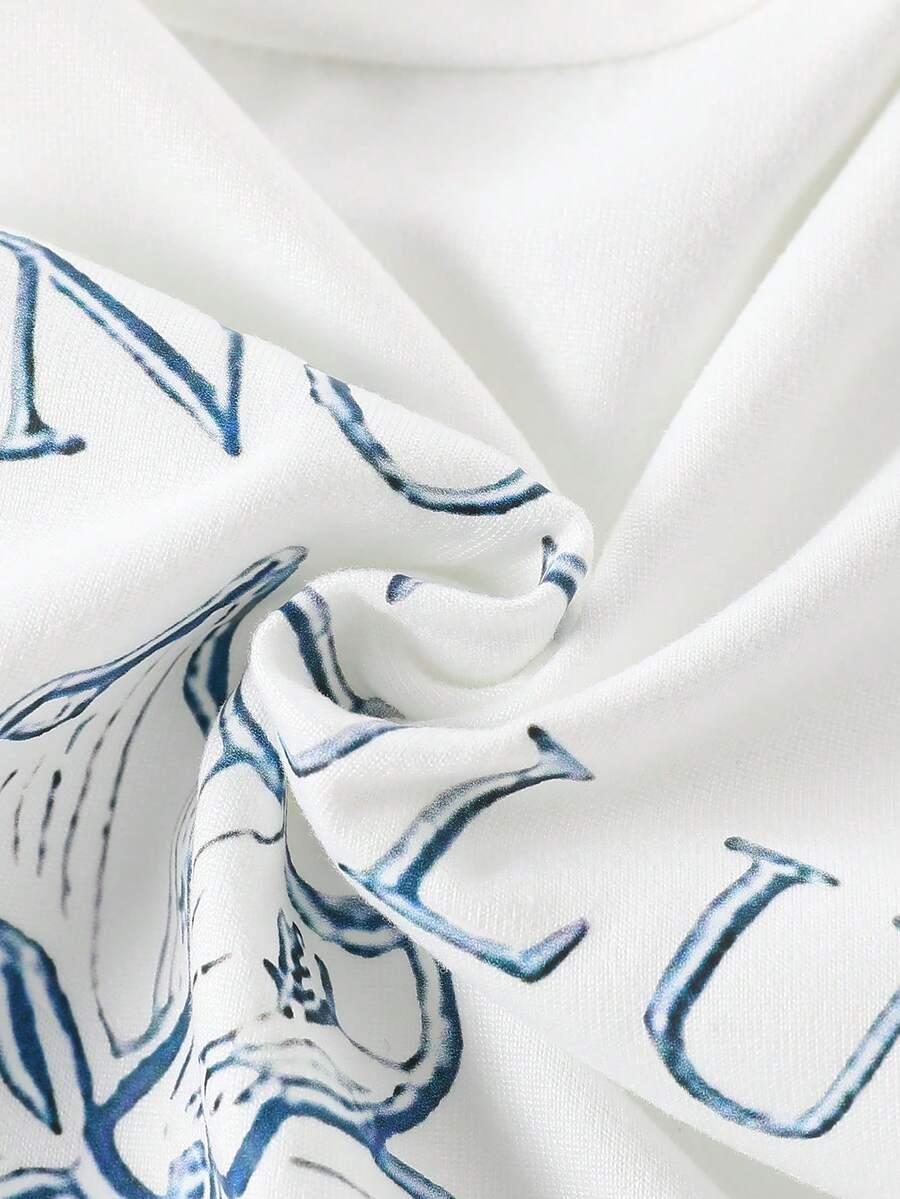 biały t-shirt print
