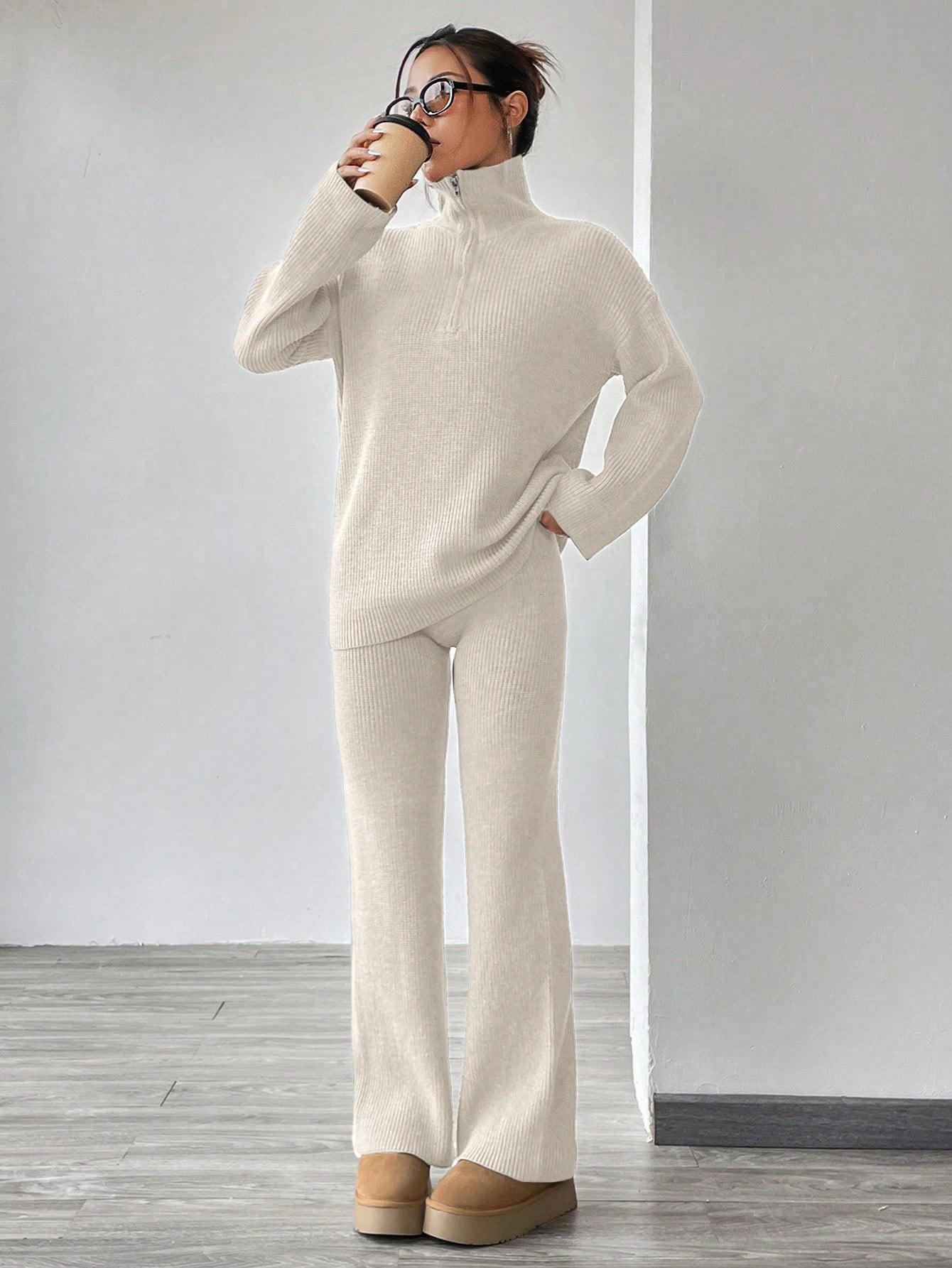 sweter spodnie dzianinowy komplet