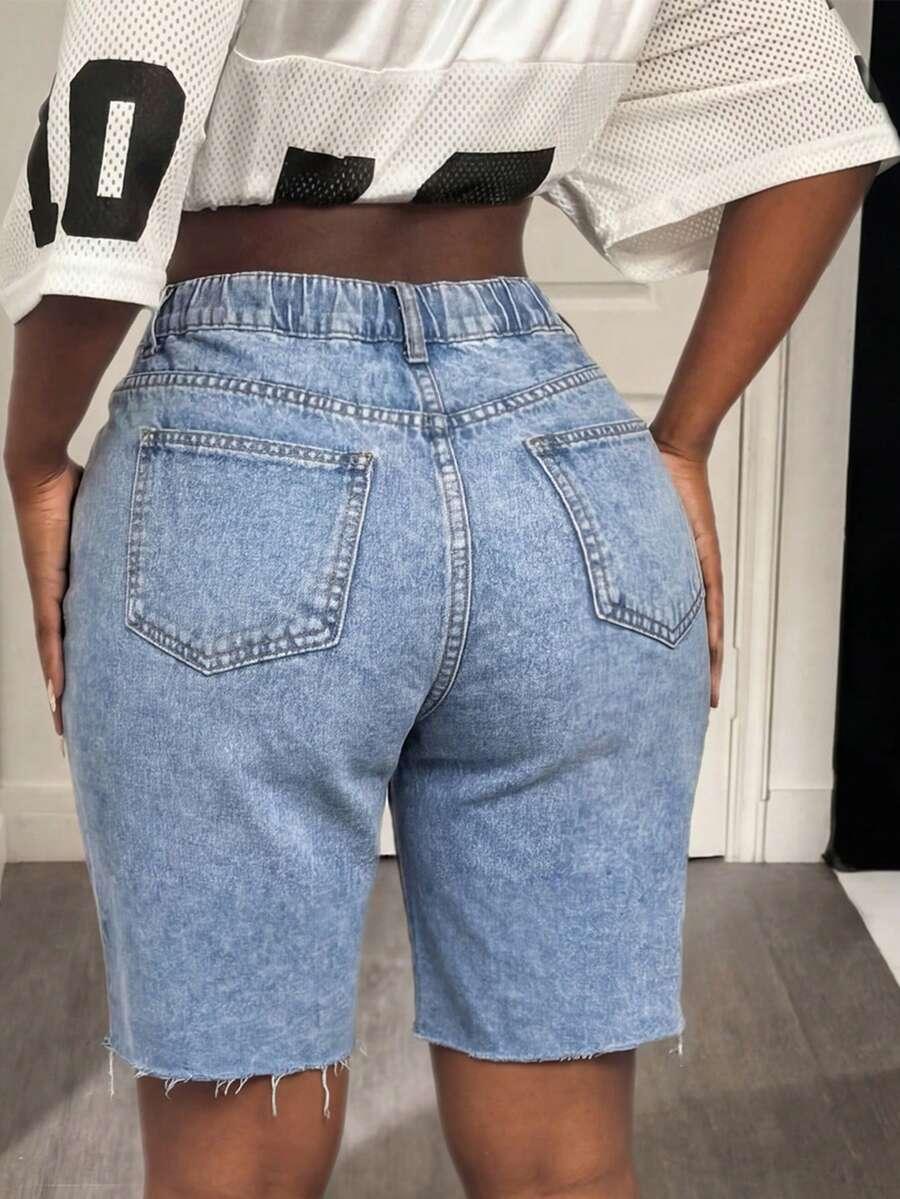 niebieskie SPODENKI JEANS