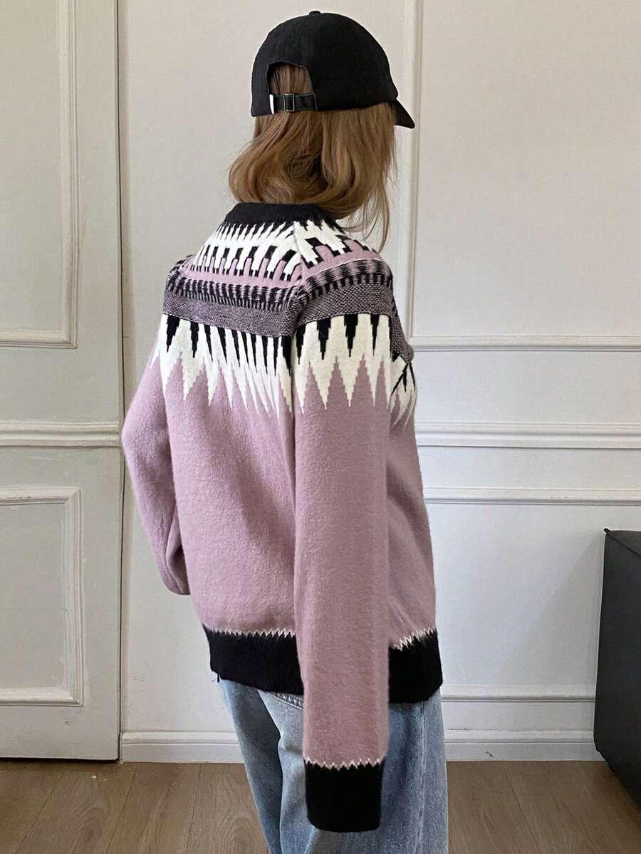 sweter dzianina zamek