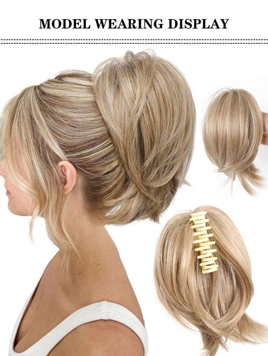 syntetyczne włosy blond klamra