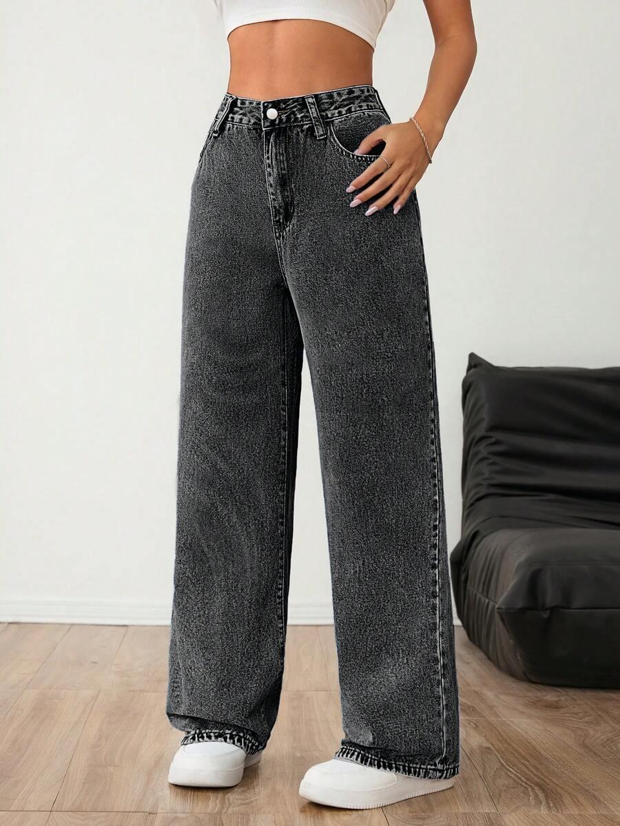 SZARE SPODNIE JEANS