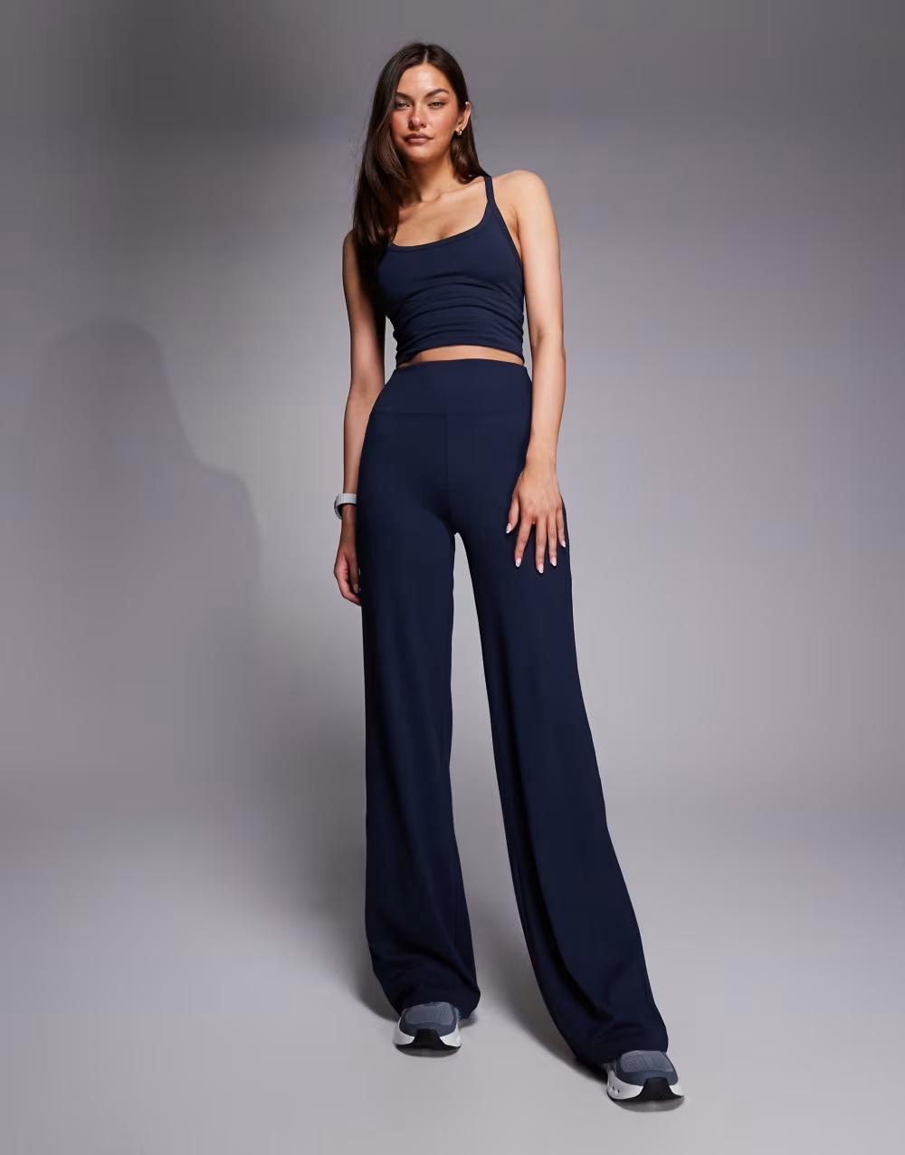 granatowe legginsy wysoki stan