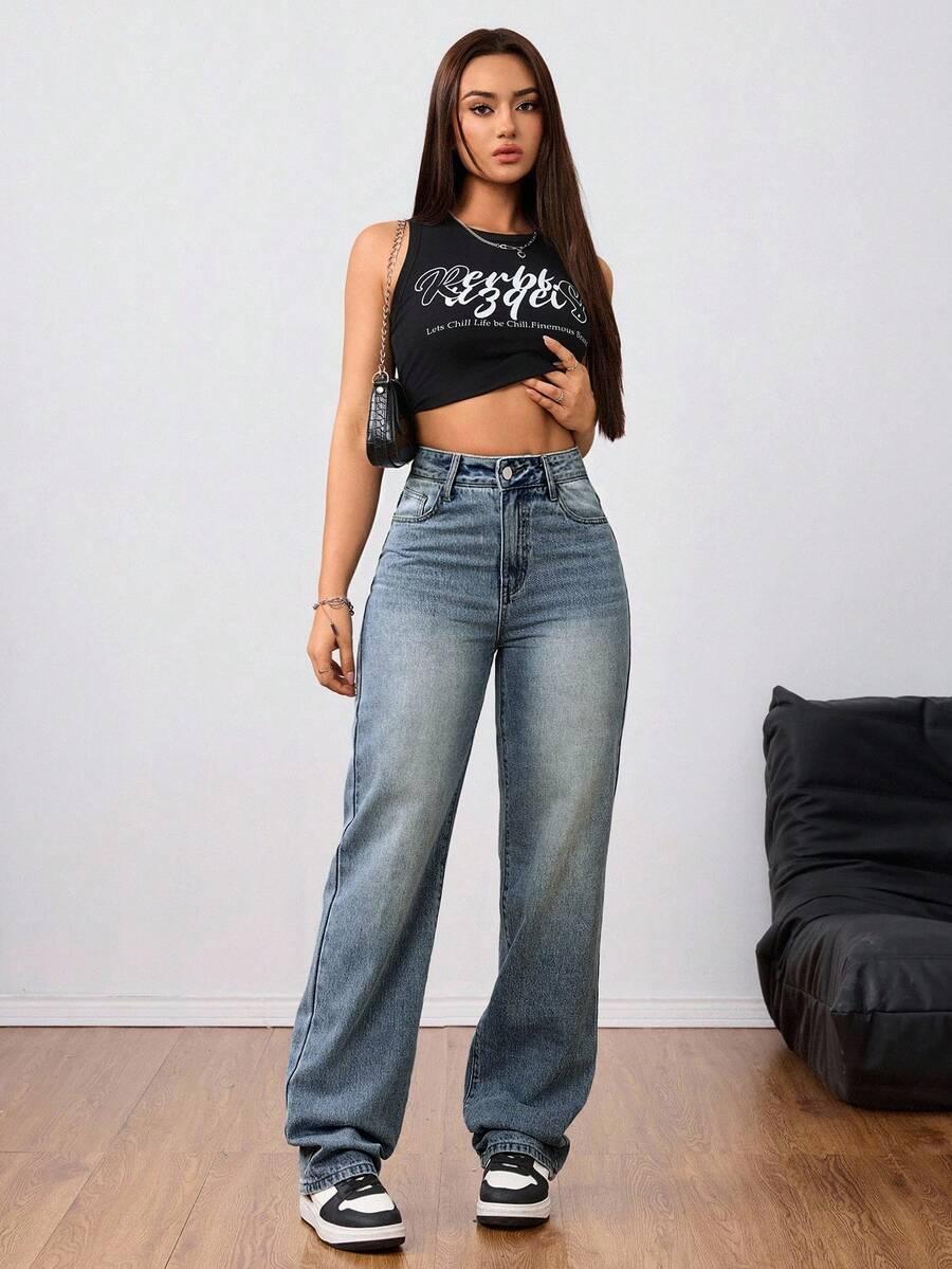 SPODNIE JEANS WYSOKI STAN