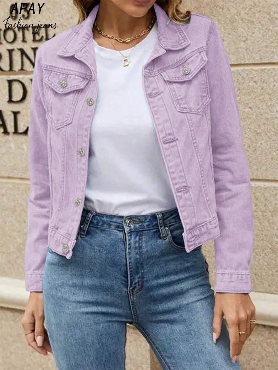 fioletowa kurtka jeans