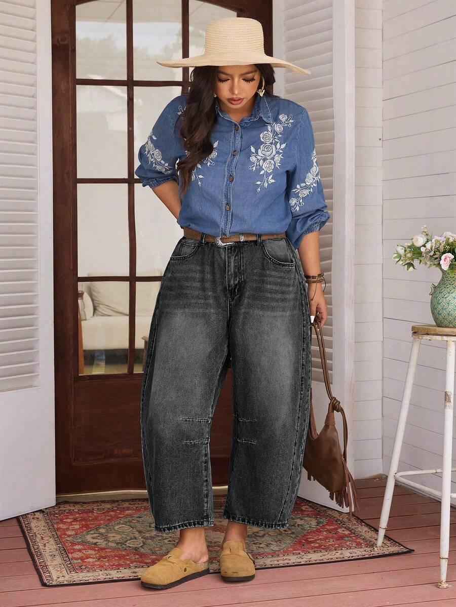 CZARNE SPODNIE JEANS