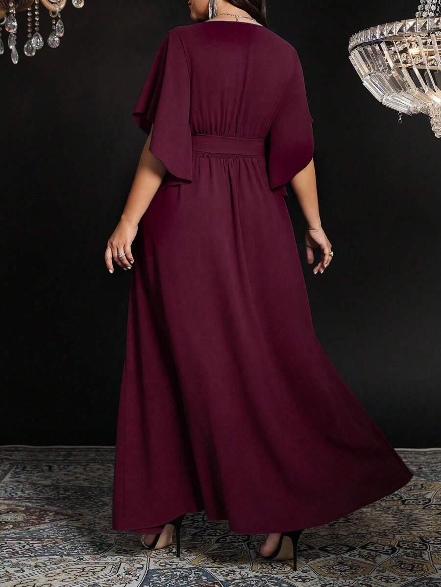 burgundowa maxi sukienka