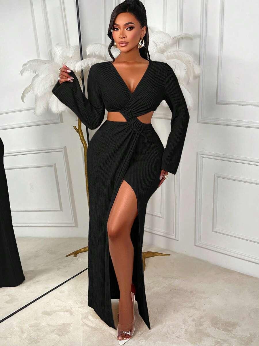 CZARNA MAXI SUKIENKA