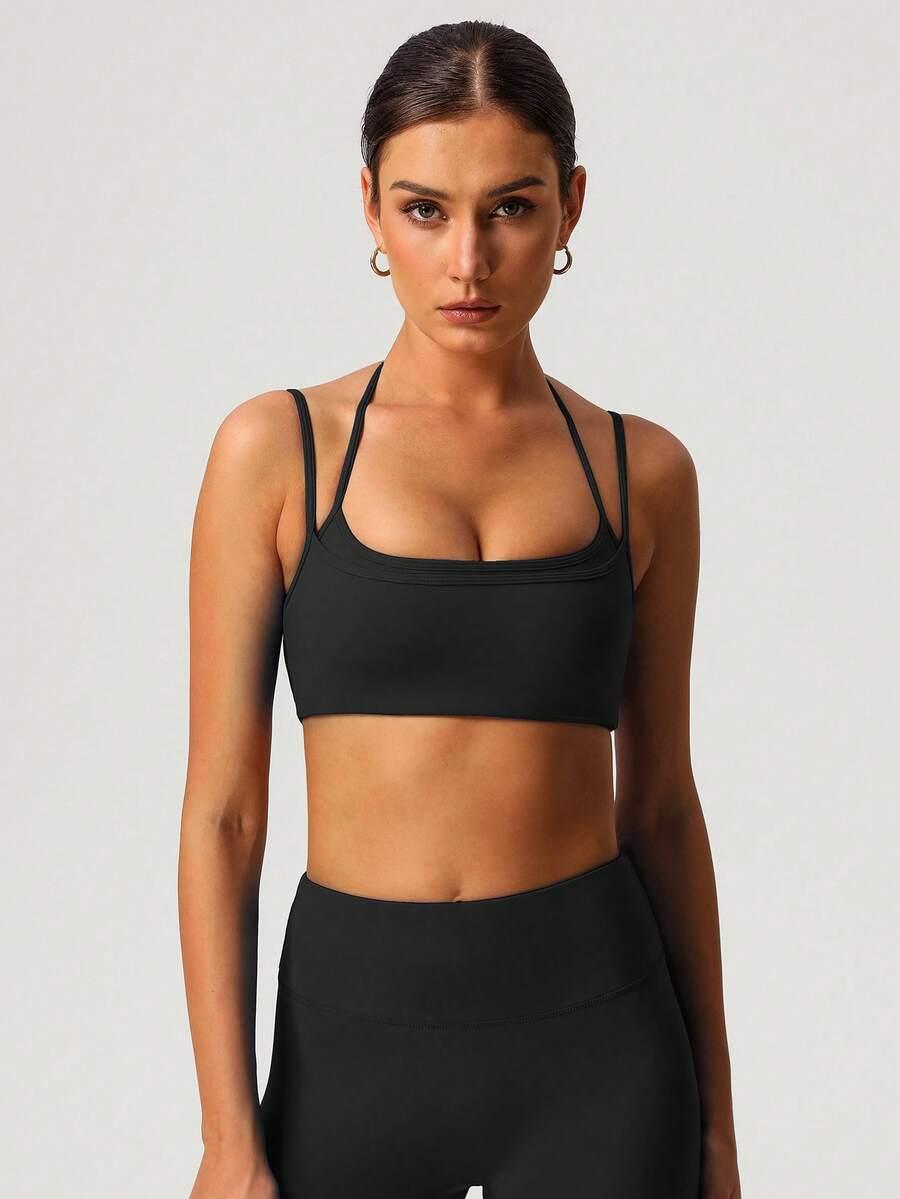 czarny sportowy top