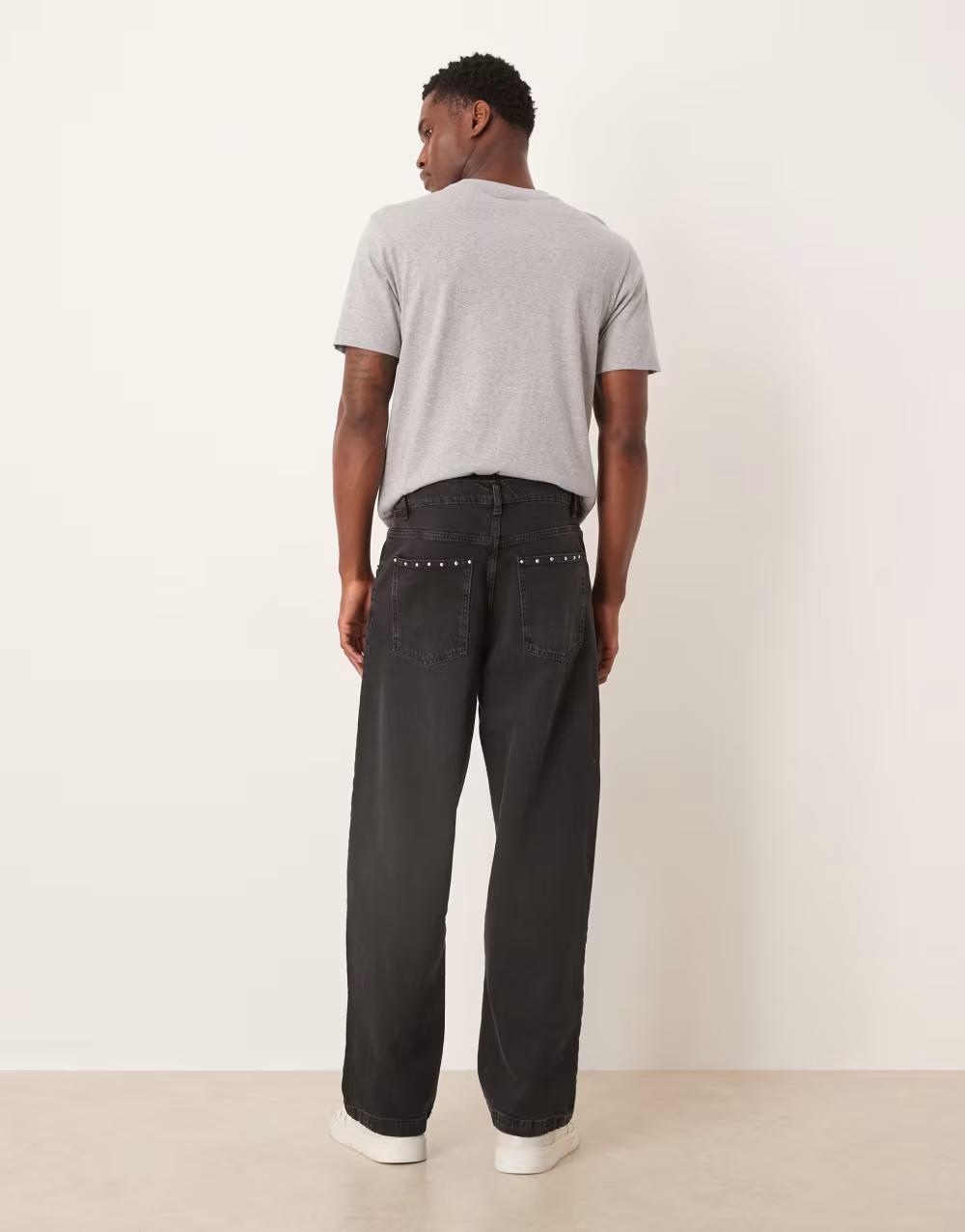 CZARNE SPODNIE JEANS