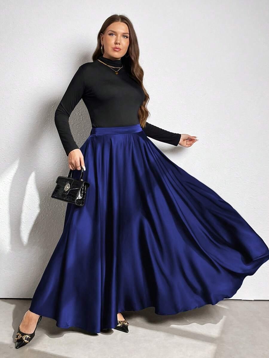 niebieska spódnica maxi