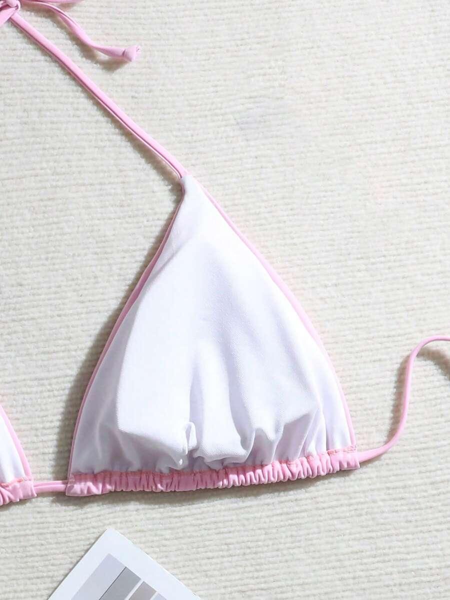 RÓŻOWA GÓRA OD BIKINI WIĄZANIE