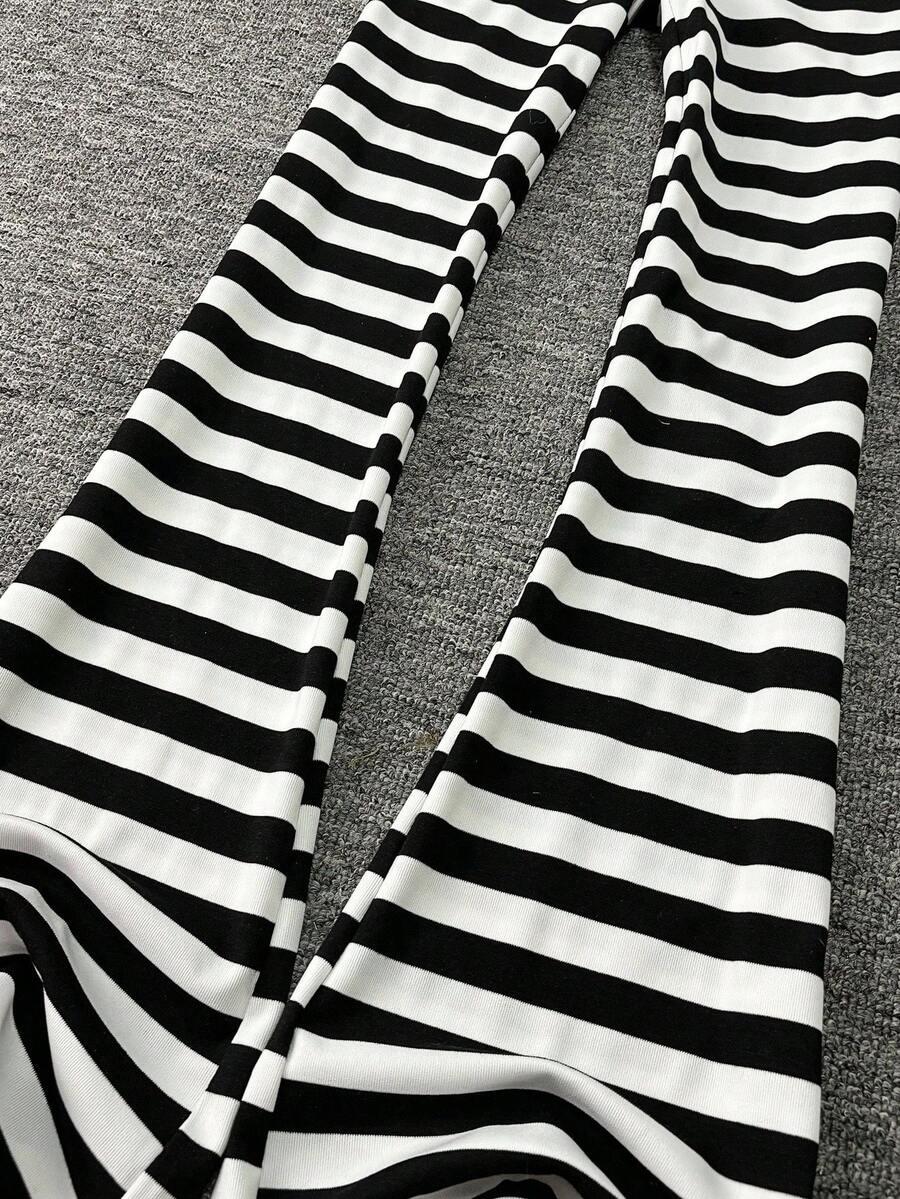 legginsy dzwony paski