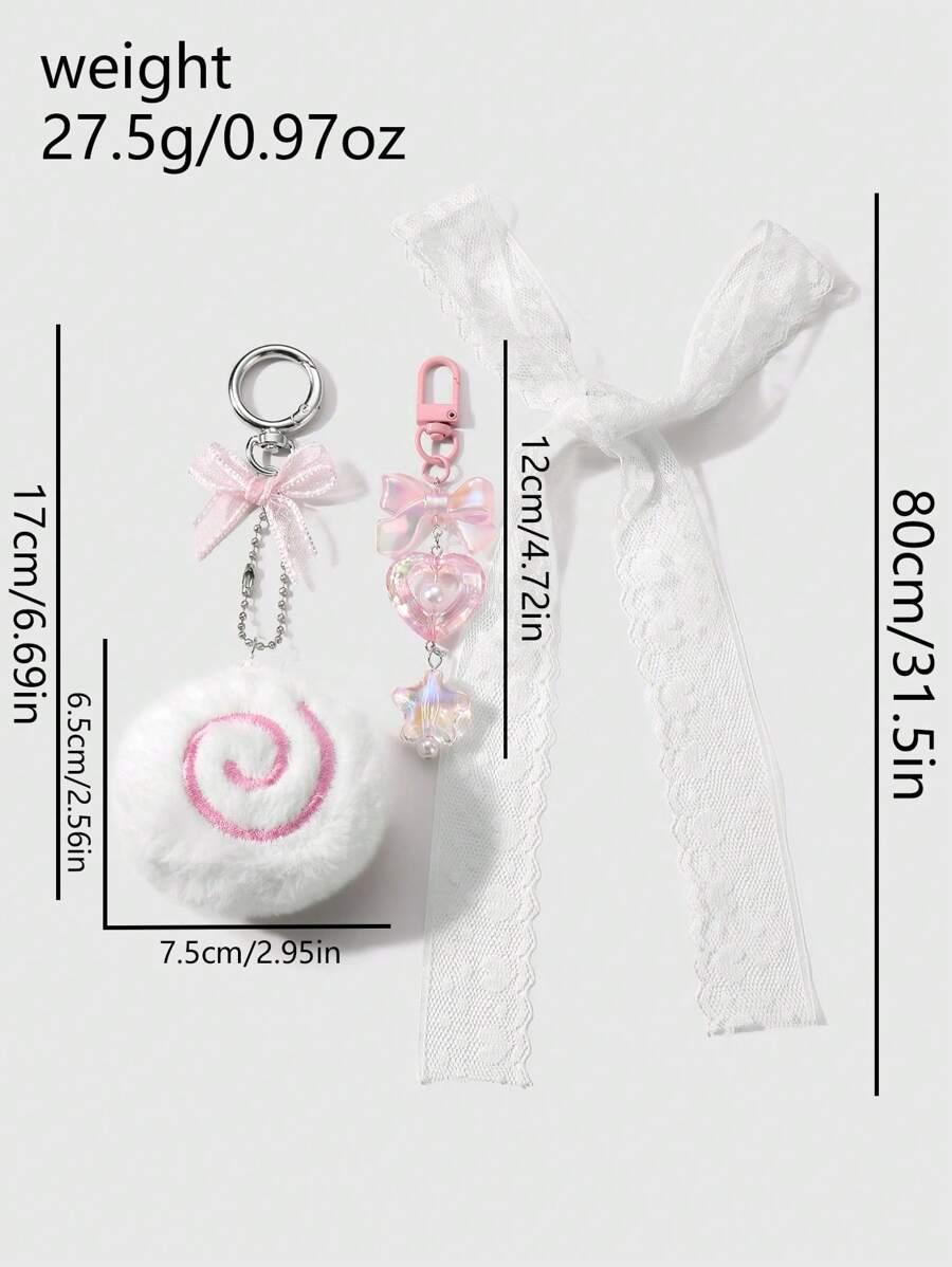 biały brelok 2-pack