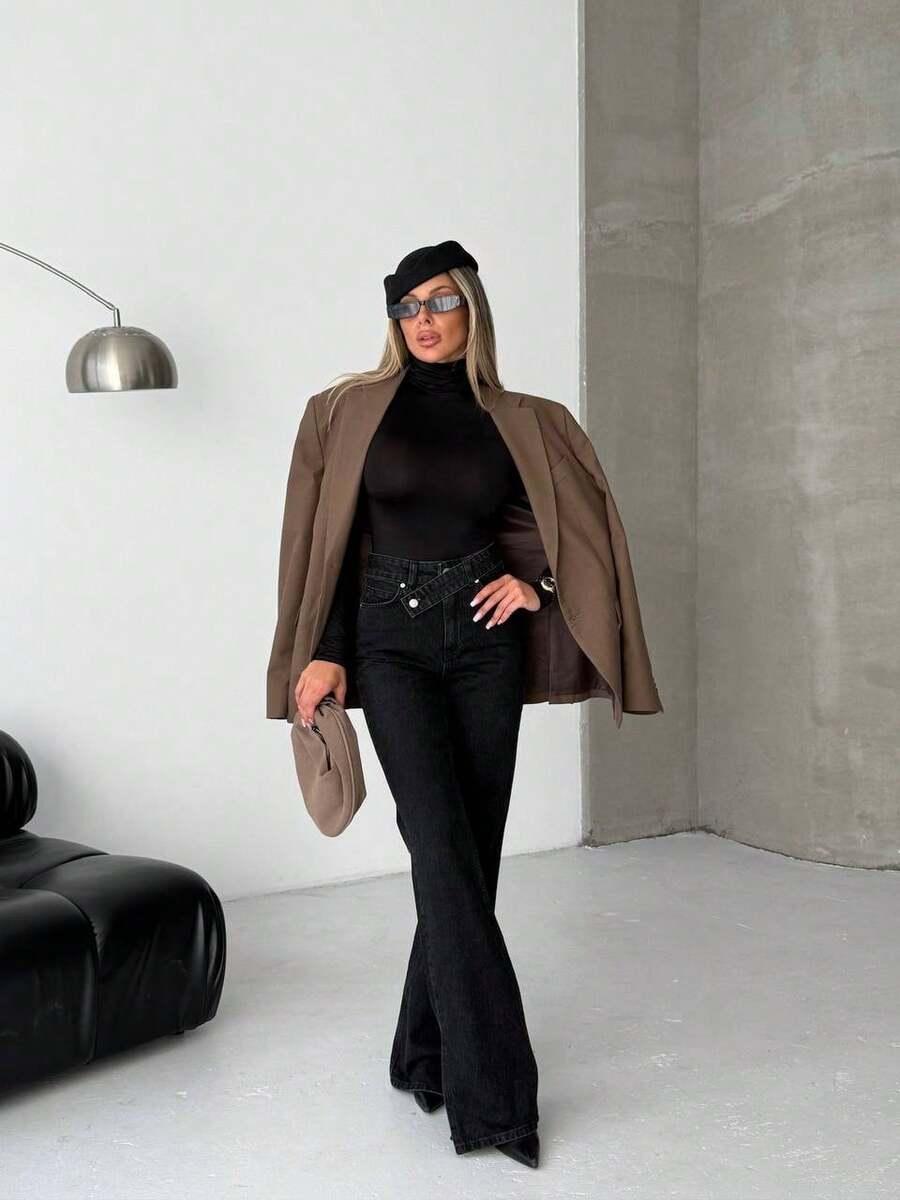 CZARNE SPODNIE JEANS